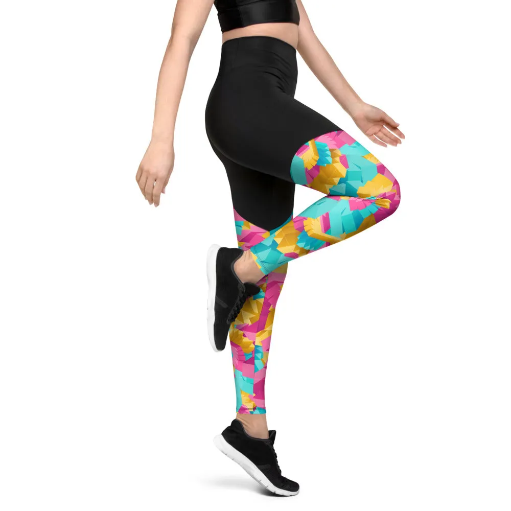 Abstract Colors - Sports Leggings