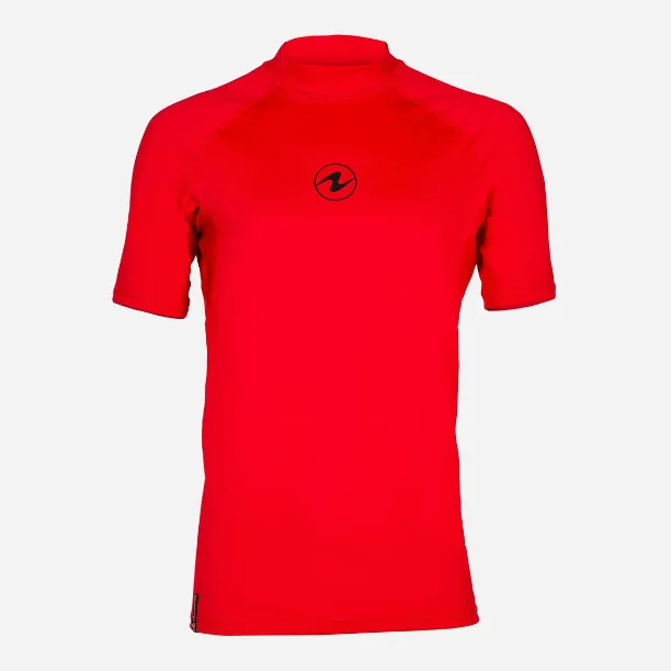 Aqua Lung Slim Fit Rashguard Men's Short Sleeve Red