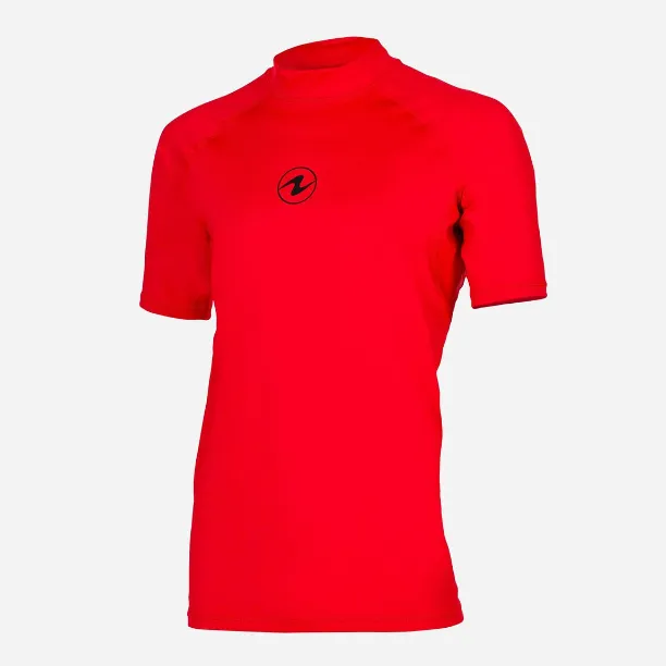 Aqua Lung Slim Fit Rashguard Men's Short Sleeve Red