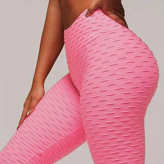 Booty Lifting & Anti-Cellulite Fitness Leggings - High Waist Women Workout Push Up Legging Fashion Solid Color Bodybuilding Pants