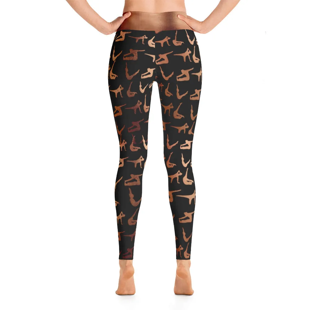 Copper Pilates Exercises High Waisted Leggings