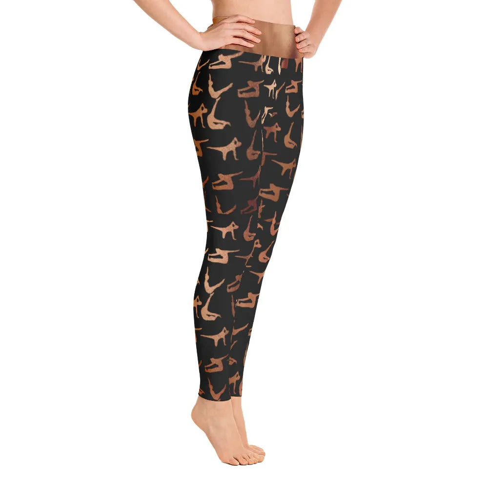 Copper Pilates Exercises High Waisted Leggings