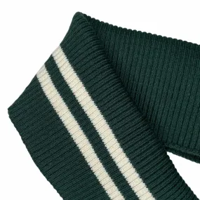 Cotton Rib Cuff/Waistband - Green/Off White