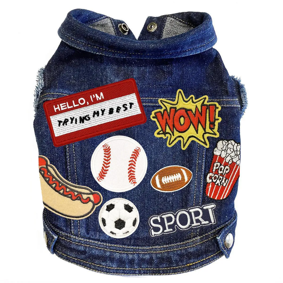 Custom Sports Denim Dog Jacket