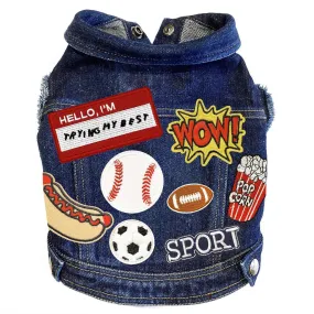 Custom Sports Denim Dog Jacket