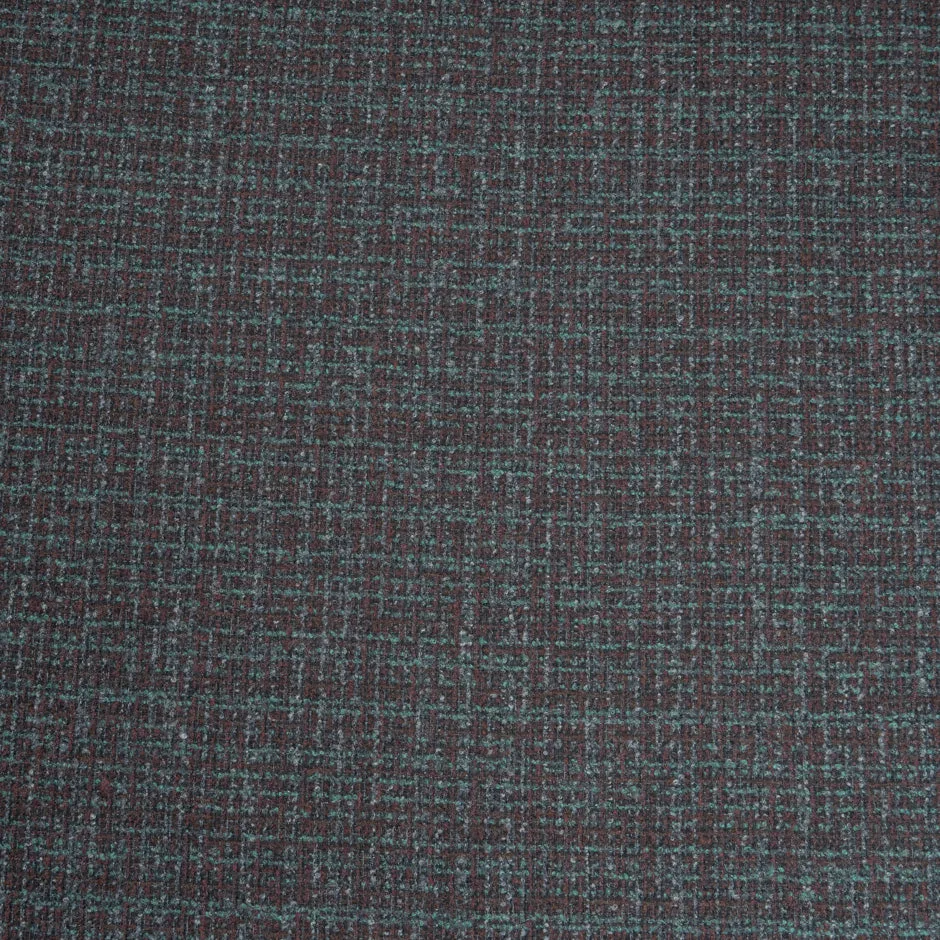 Dark Bordeaux & Green Wool, Silk & Cashmere Blend