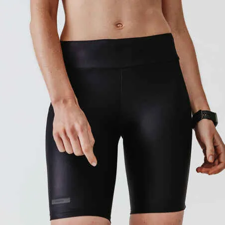 Dry women's running tight shorts - black