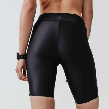 Dry women's running tight shorts - black