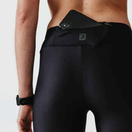 Dry women's running tight shorts - black