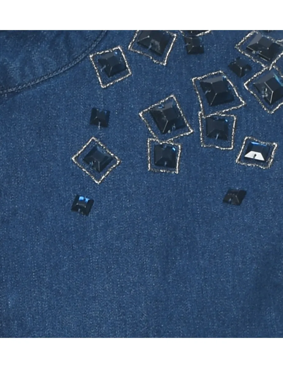 Embellished Bob Mackie Denim Jacket - M