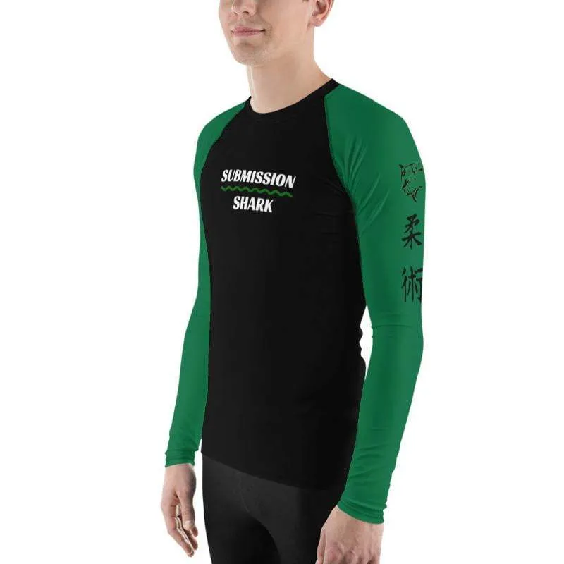 Green SS Premium Standard ~ Men's BJJ Rash Guard