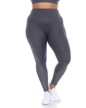 High-Waist Mesh Fitness Leggings | Charcoal