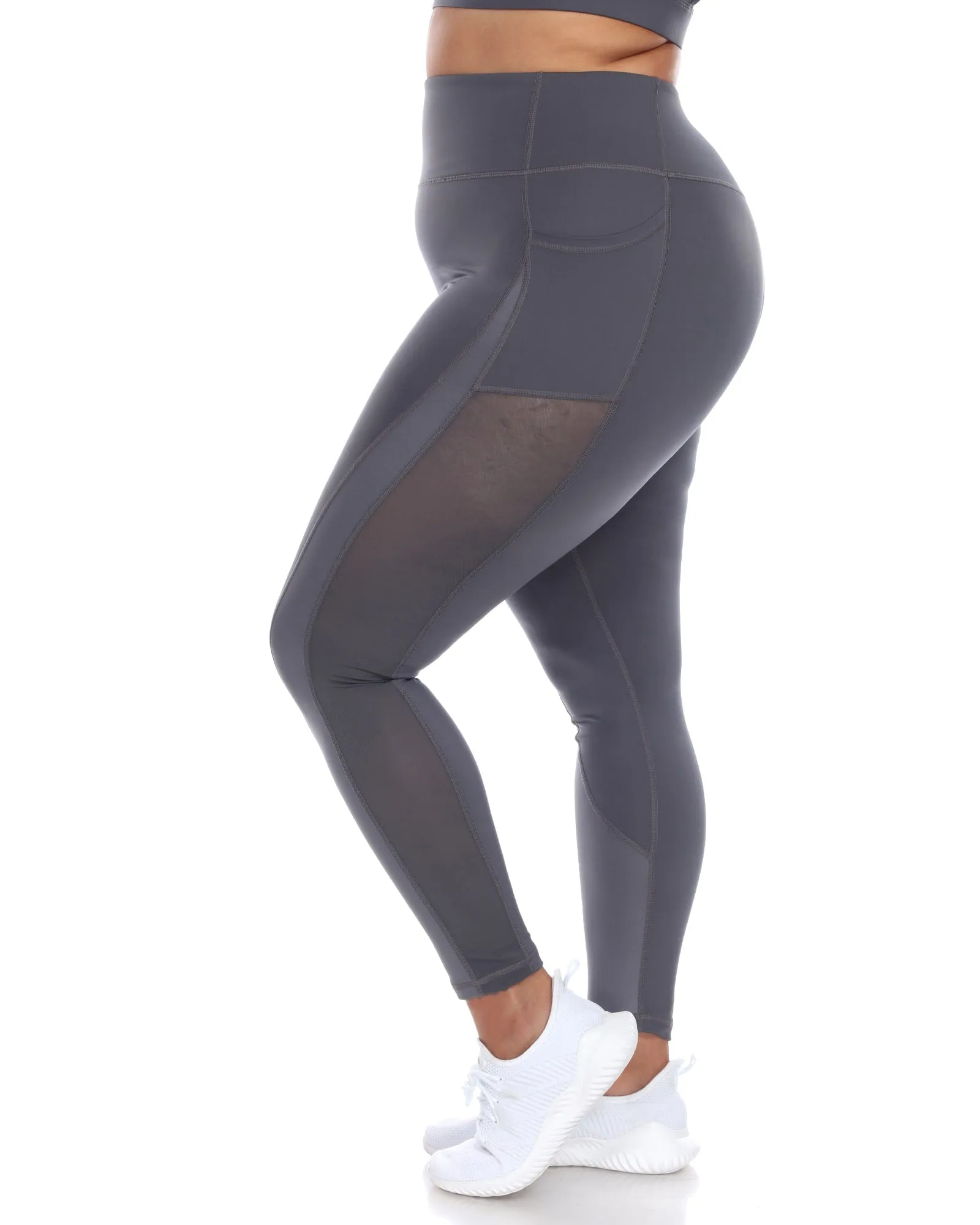 High-Waist Mesh Fitness Leggings | Charcoal
