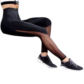 High Waist Mesh Patchwork Leggings #28