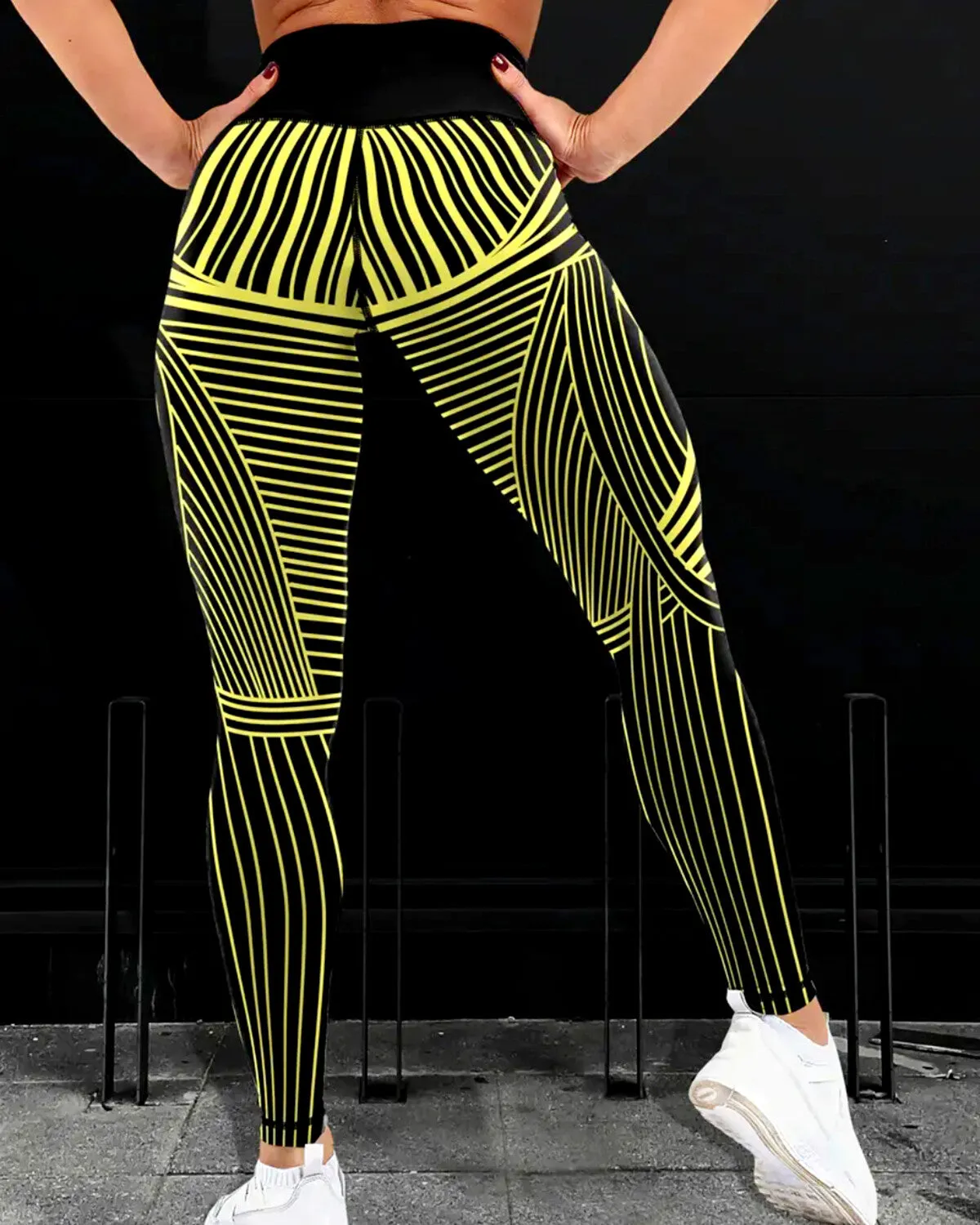 Hypno-Wave Leggings - Yellow
