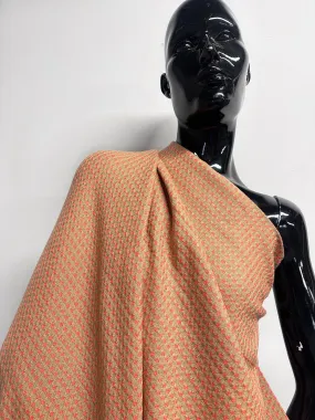 Italian Soft Diamond Dot Weave Woolen in Camel/Salmon
