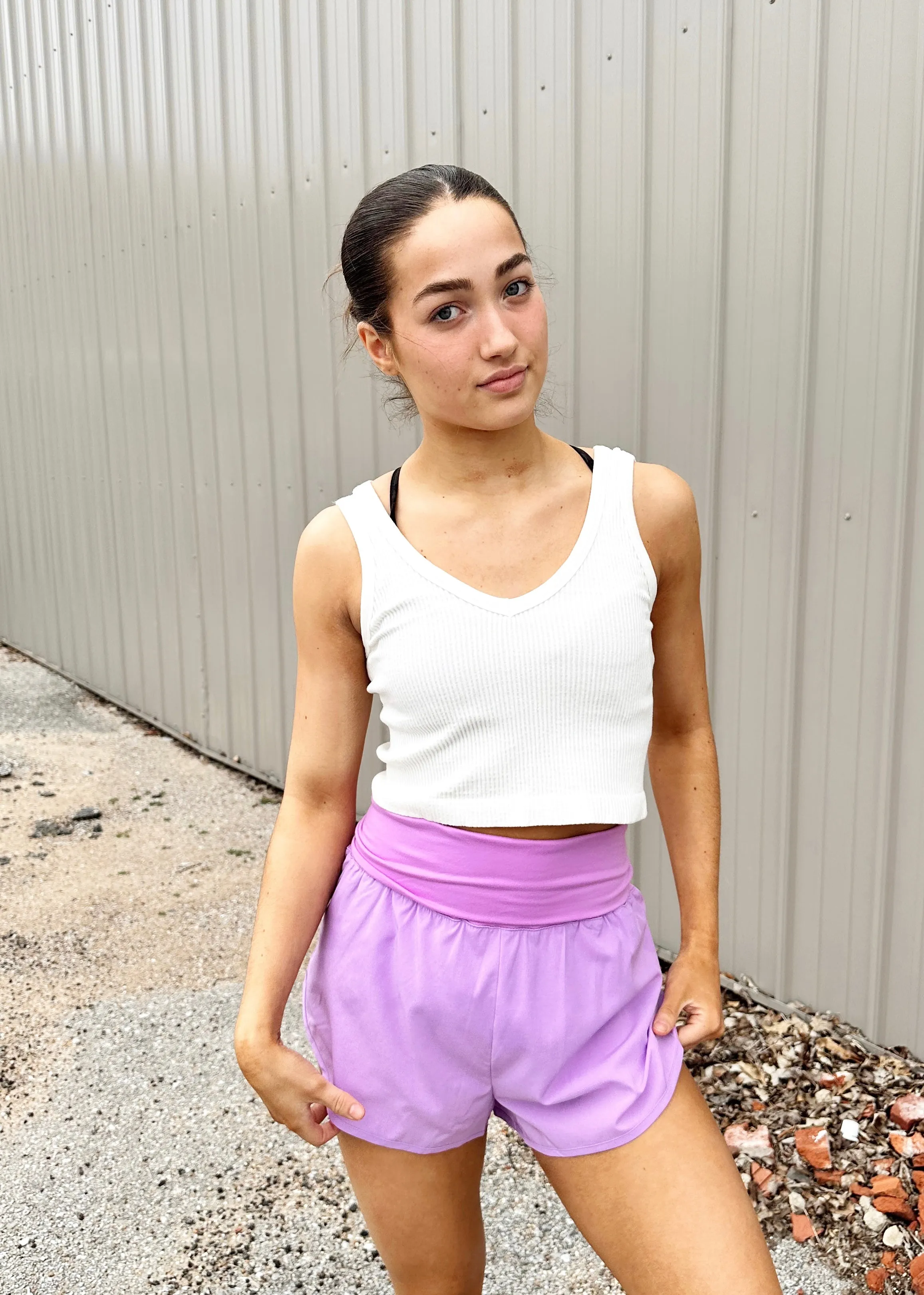 Lavender Active Running Shorts