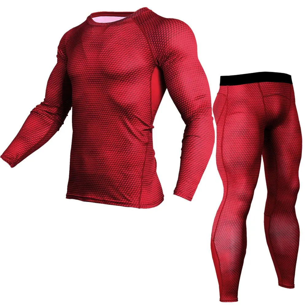 Man Workout Fitness Sports Gym Running Yoga Athletic Shirt Top Pants Sets