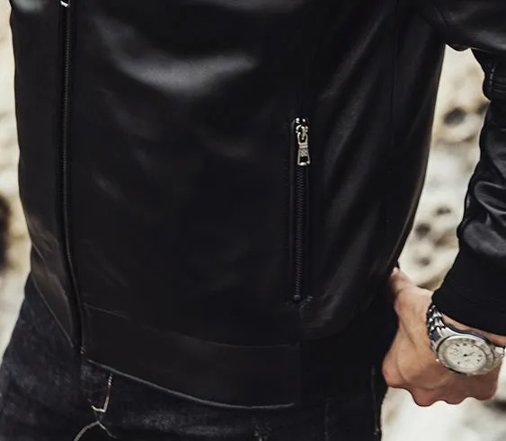 Mens Black Leather Jackets in USA, Motorcycle Leather Jacket