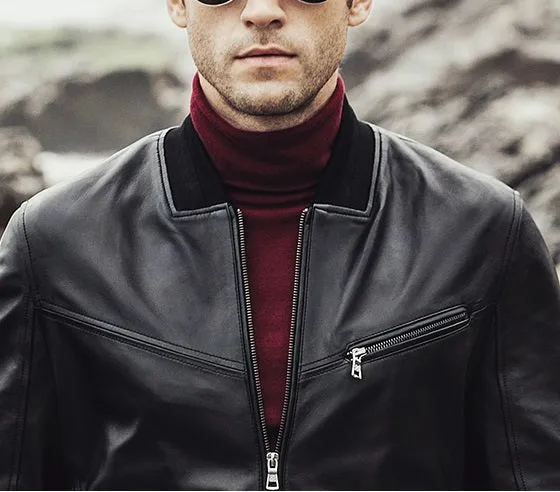 Mens Black Leather Jackets in USA, Motorcycle Leather Jacket