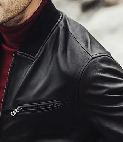 Mens Black Leather Jackets in USA, Motorcycle Leather Jacket