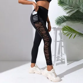 Mesh Stitching Yoga Pants