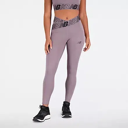 New Balance Women's Relentless Crossover High Rise 7/8 Tight - Zinc