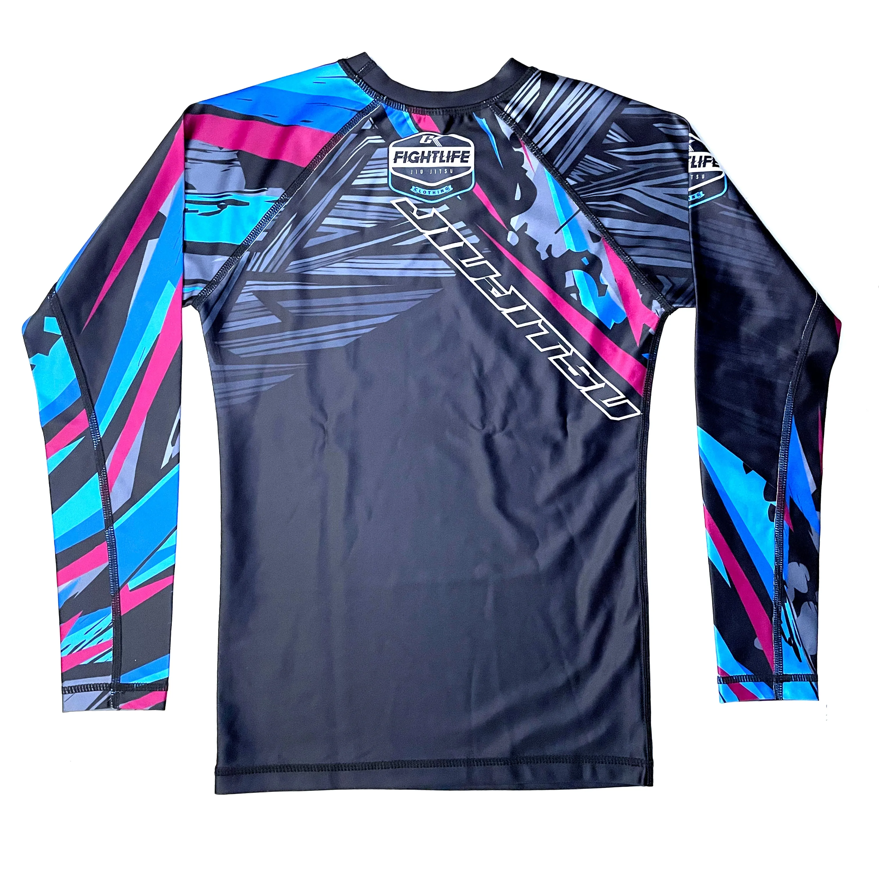 NEW! CK AMETHYST RASHGUARD ADULT BLACK RED/BLUE