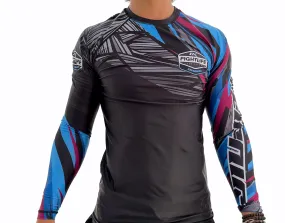 NEW! CK AMETHYST RASHGUARD ADULT BLACK RED/BLUE