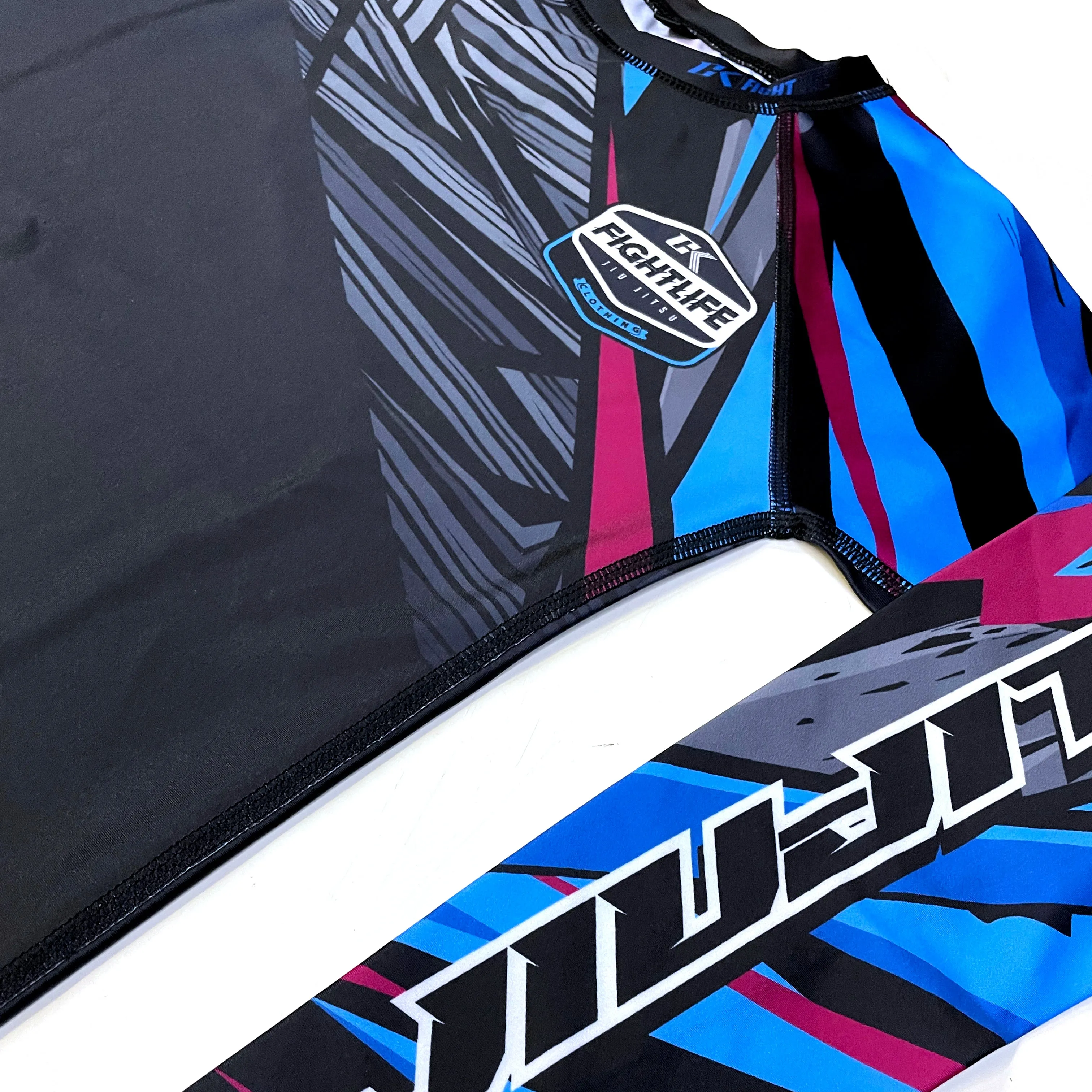 NEW! CK AMETHYST RASHGUARD ADULT BLACK RED/BLUE