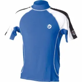New Mens Anti-UV Short Sleeve Rash Guard (Medium) for Scuba Diving, Snorkeling, Swimming & Surfing - Royal Blue