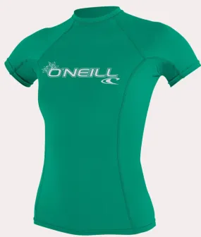 O'neill Women's Basic UPF 50  S/S Rash Guard Seaglass