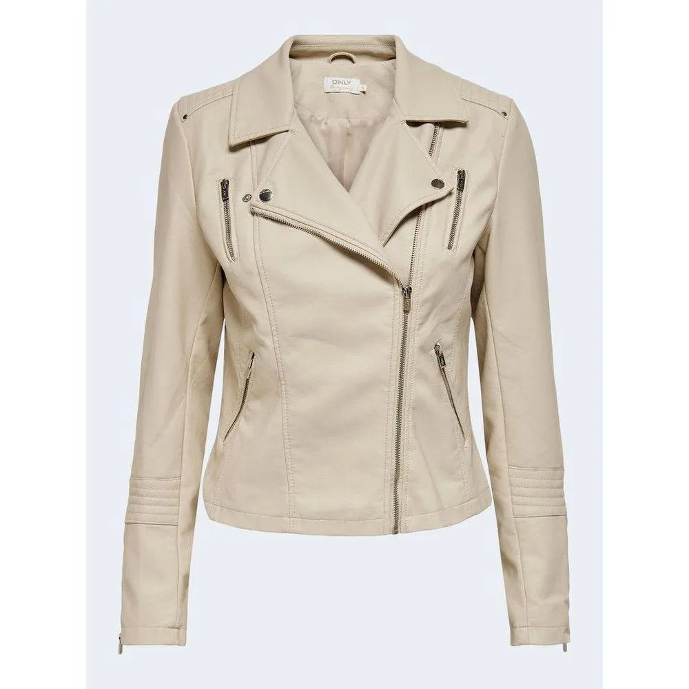 Only Beige Viscose Jackets & Coat