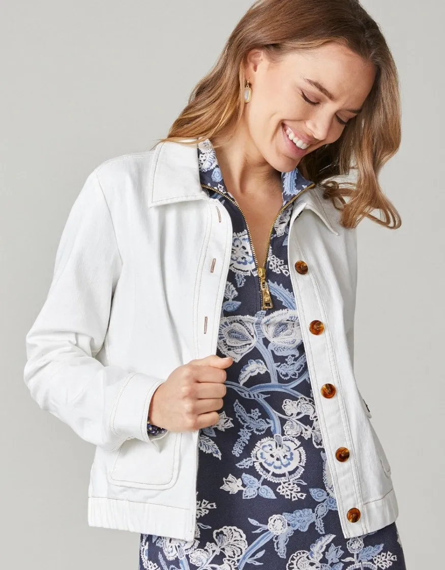 Pearl White Denim Jacket