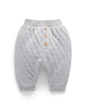 Purebaby Quilted Slouchy Track Pants - Grey Melange
