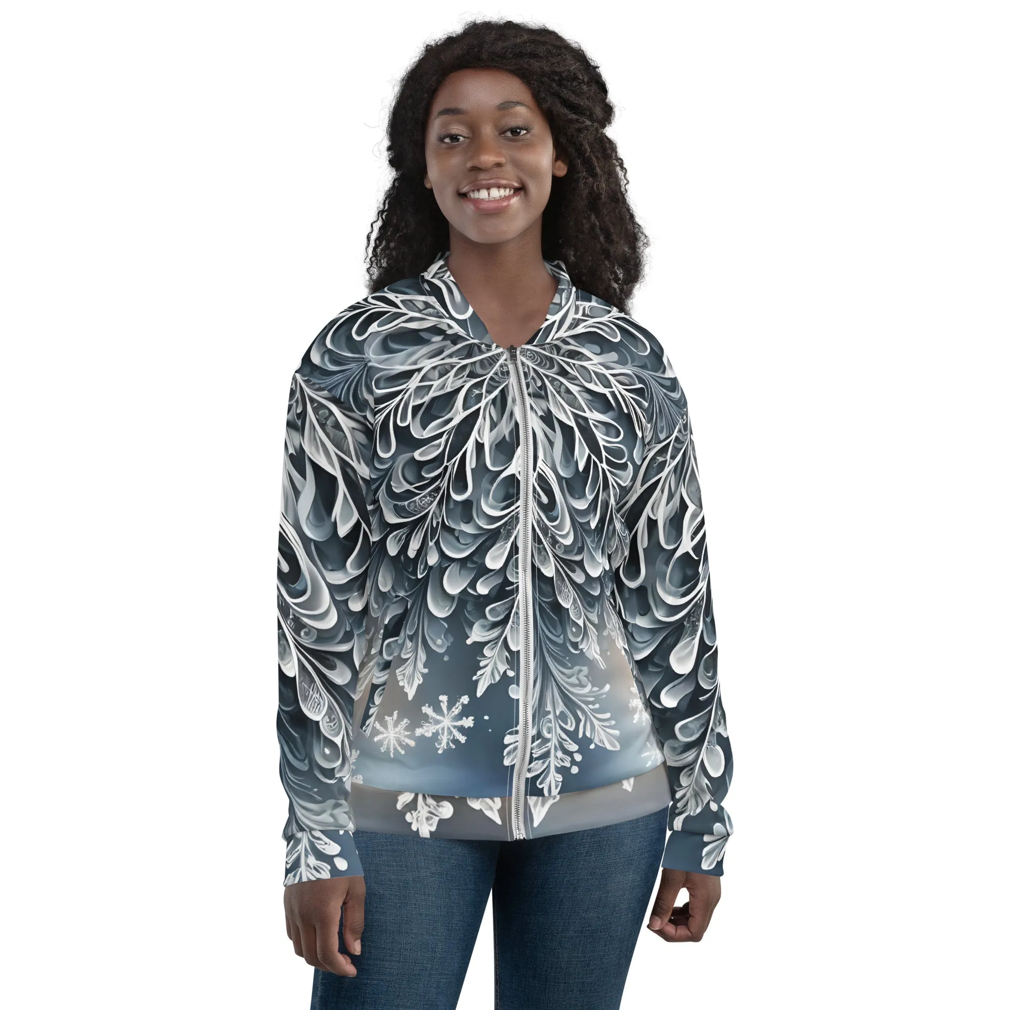 "Frosted Elegance" Collection - Unisex Bomber Jacket