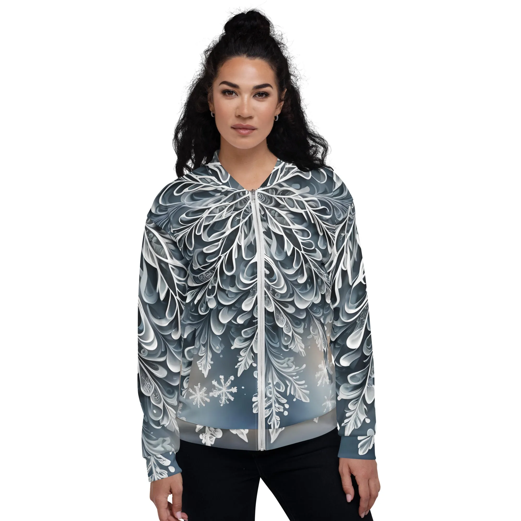 "Frosted Elegance" Collection - Unisex Bomber Jacket