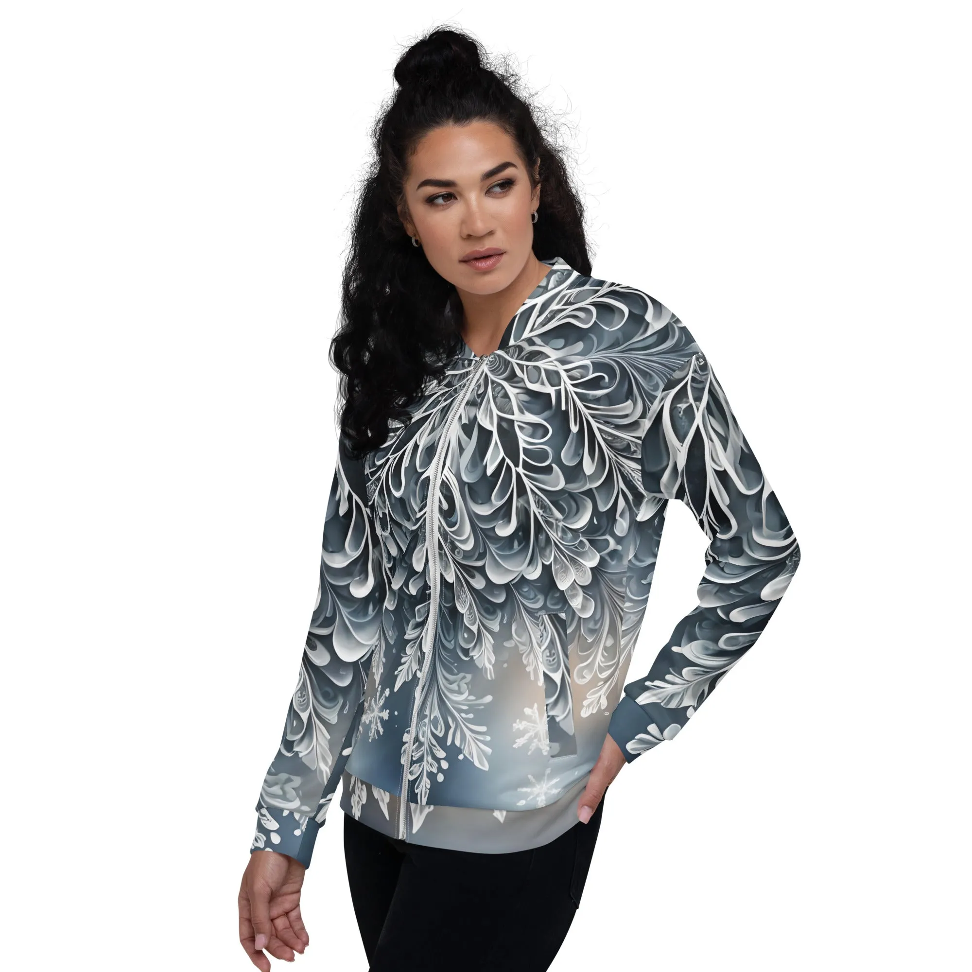 "Frosted Elegance" Collection - Unisex Bomber Jacket