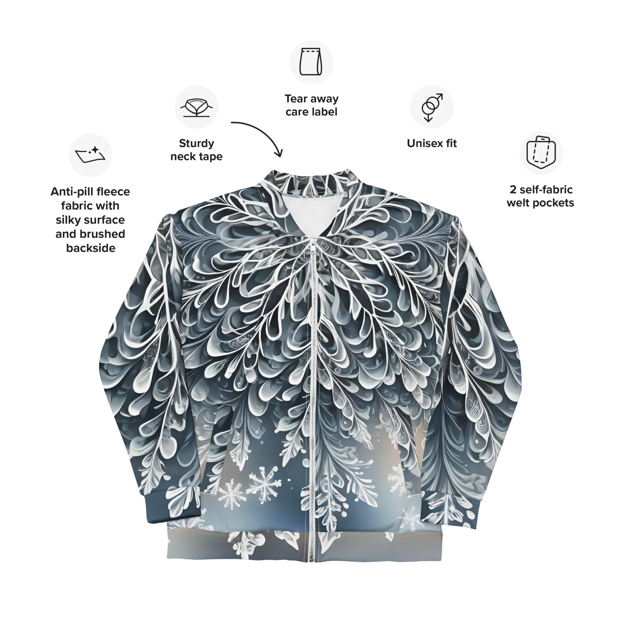 "Frosted Elegance" Collection - Unisex Bomber Jacket