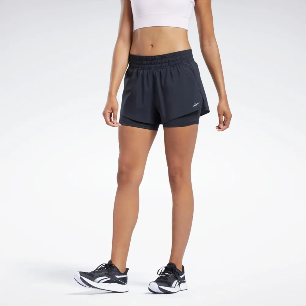 Reebok Apparel  Women's Running 2 In 1 Short Reebok Running App Women Black Reg