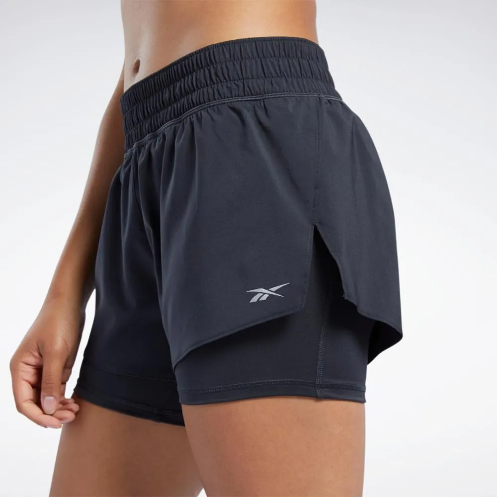 Reebok Apparel  Women's Running 2 In 1 Short Reebok Running App Women Black Reg