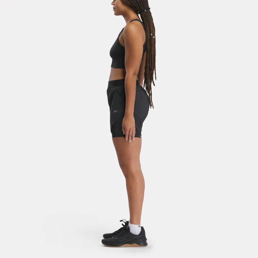 Reebok Apparel  Women's Running 2 In 1 Short Reebok Running App Women Black Reg