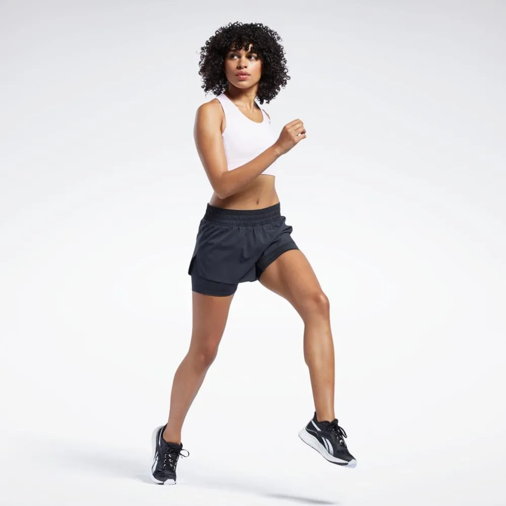 Reebok Apparel  Women's Running 2 In 1 Short Reebok Running App Women Black Reg