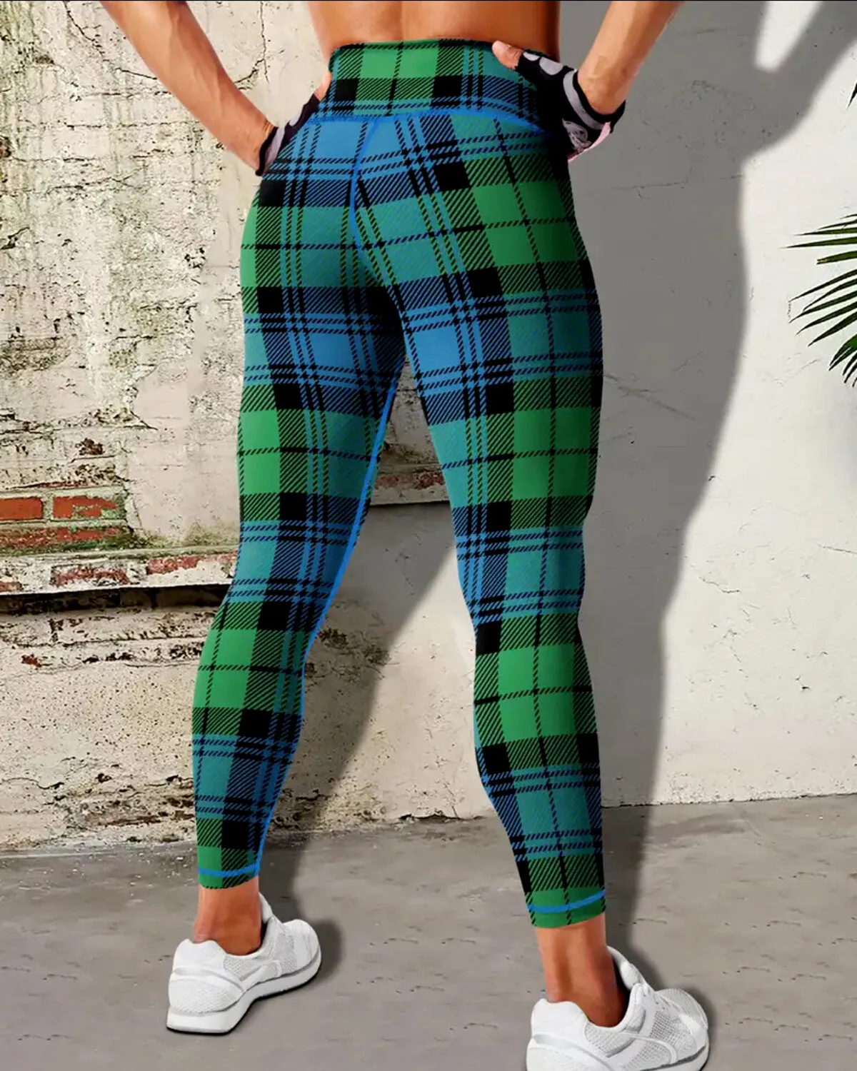 Remix Plaid Leggings - Evergreen
