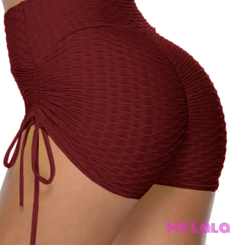 Scrunch Booty Lift Shorts (Burgundy)