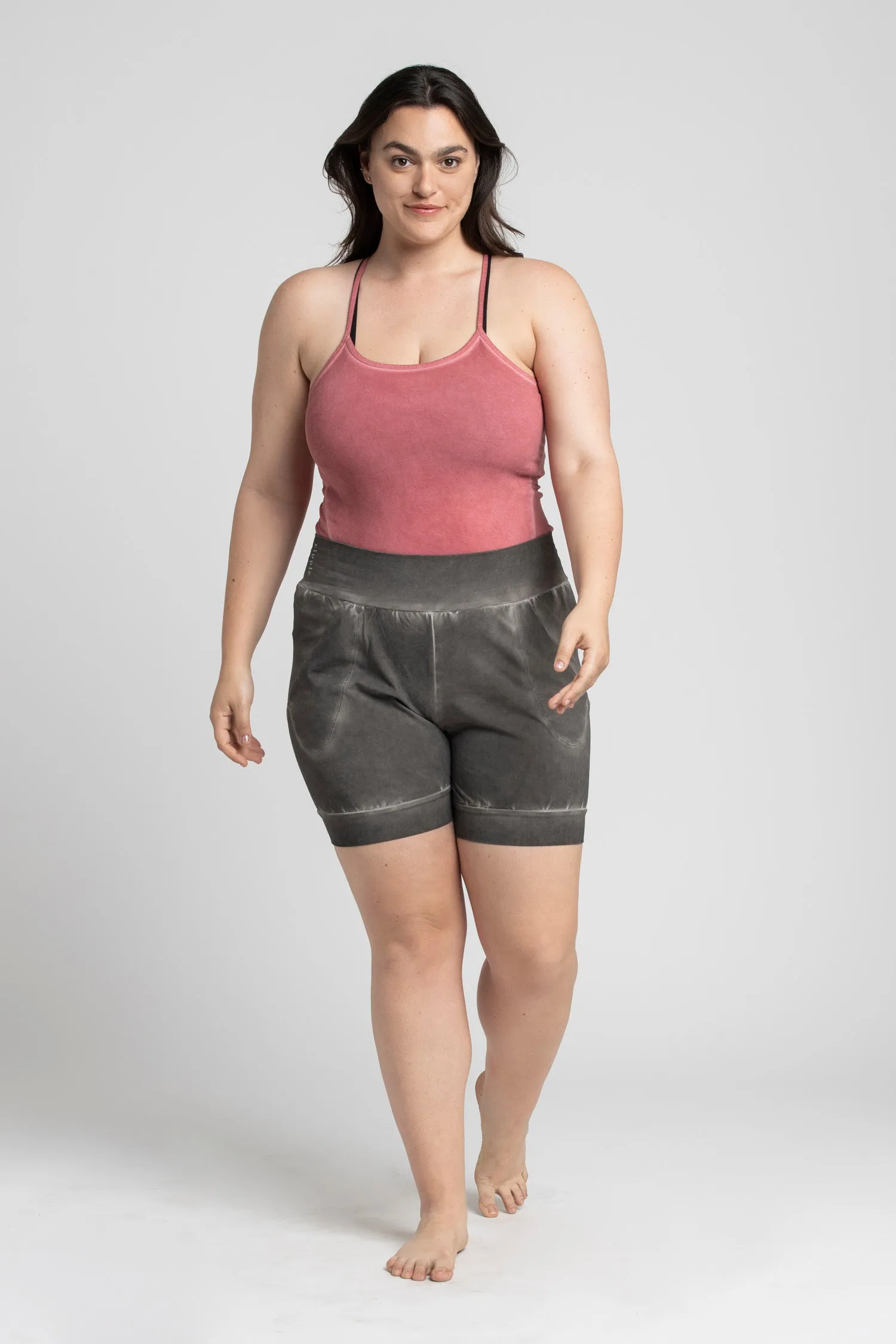 Stonewash Slouchy Yoga Shorts