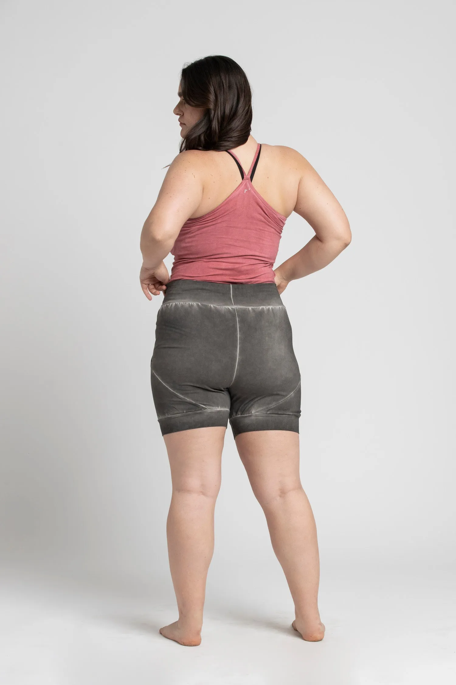 Stonewash Slouchy Yoga Shorts