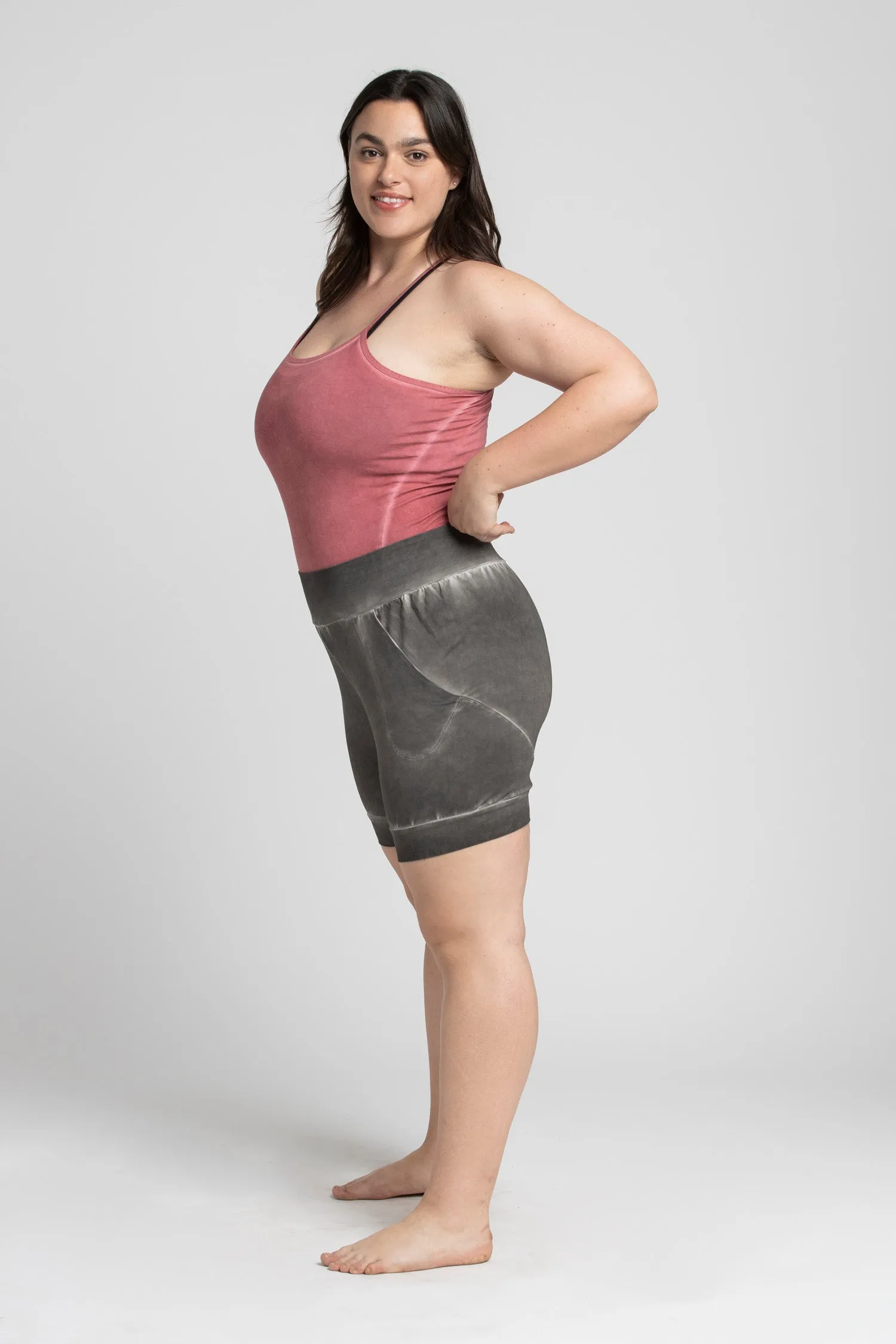 Stonewash Slouchy Yoga Shorts
