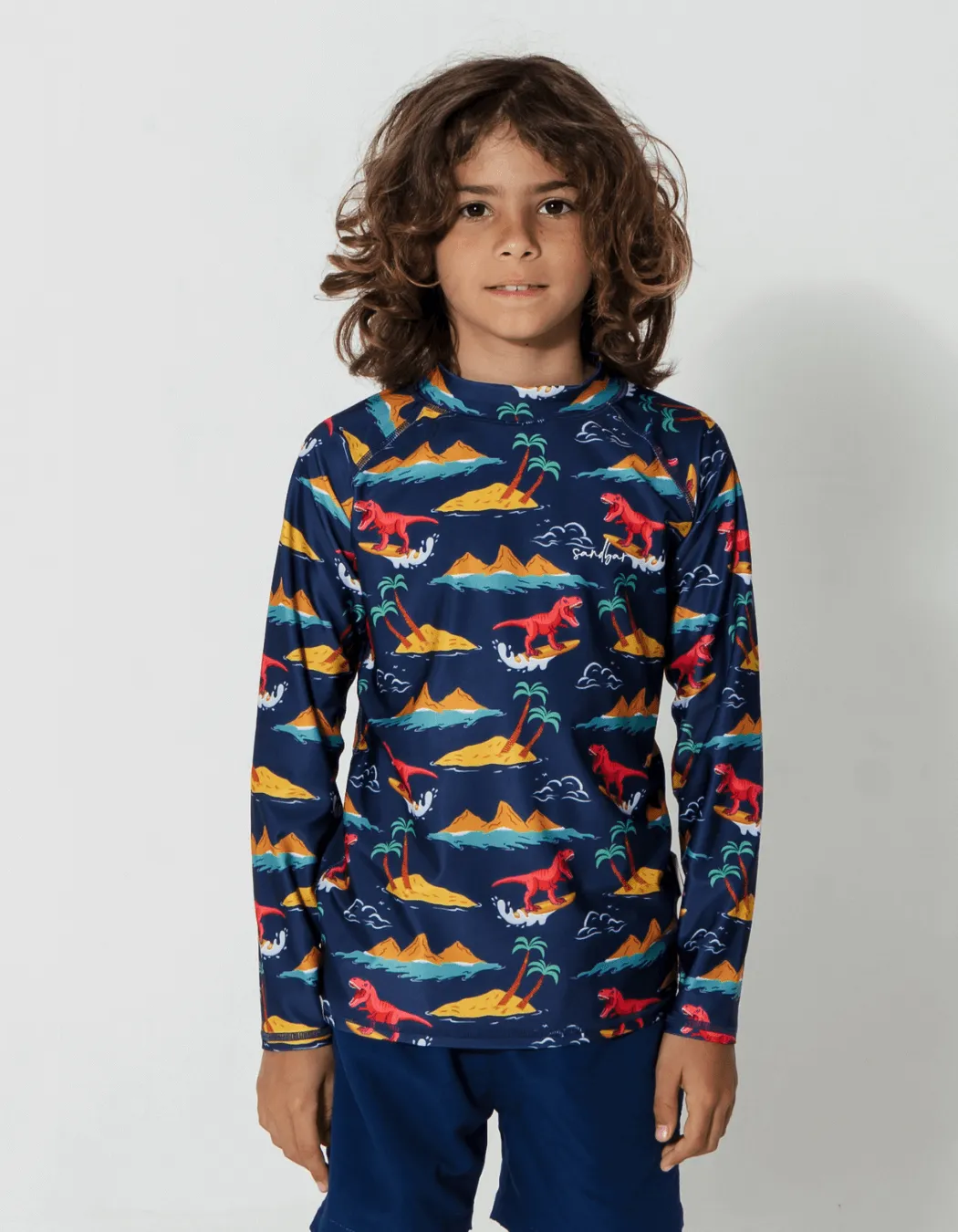 Surfing Dinosaur Rash Guard