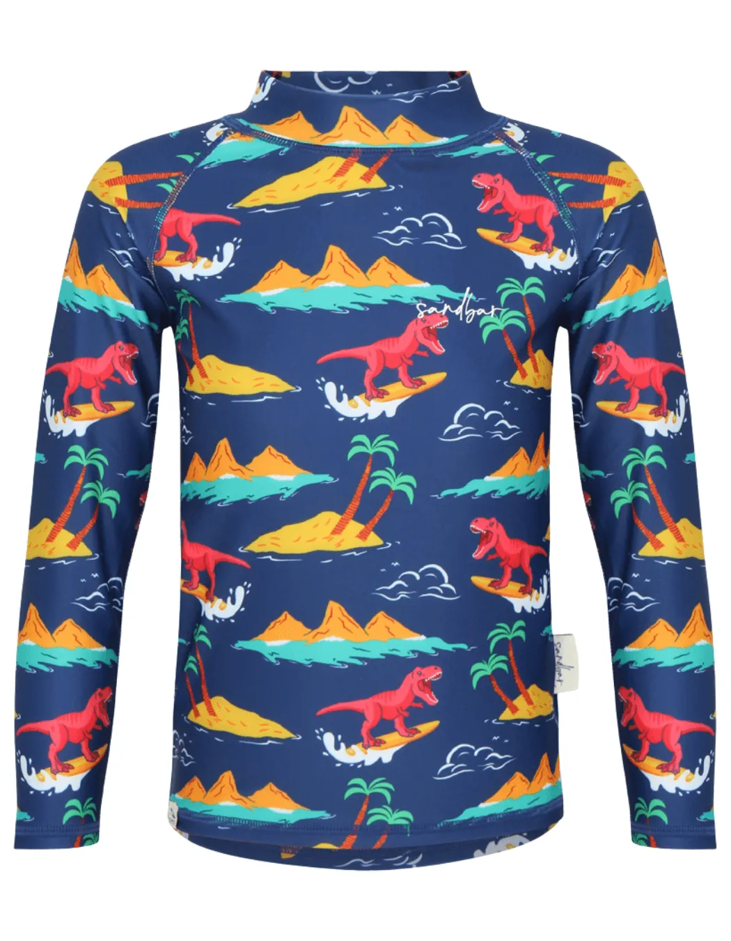 Surfing Dinosaur Rash Guard
